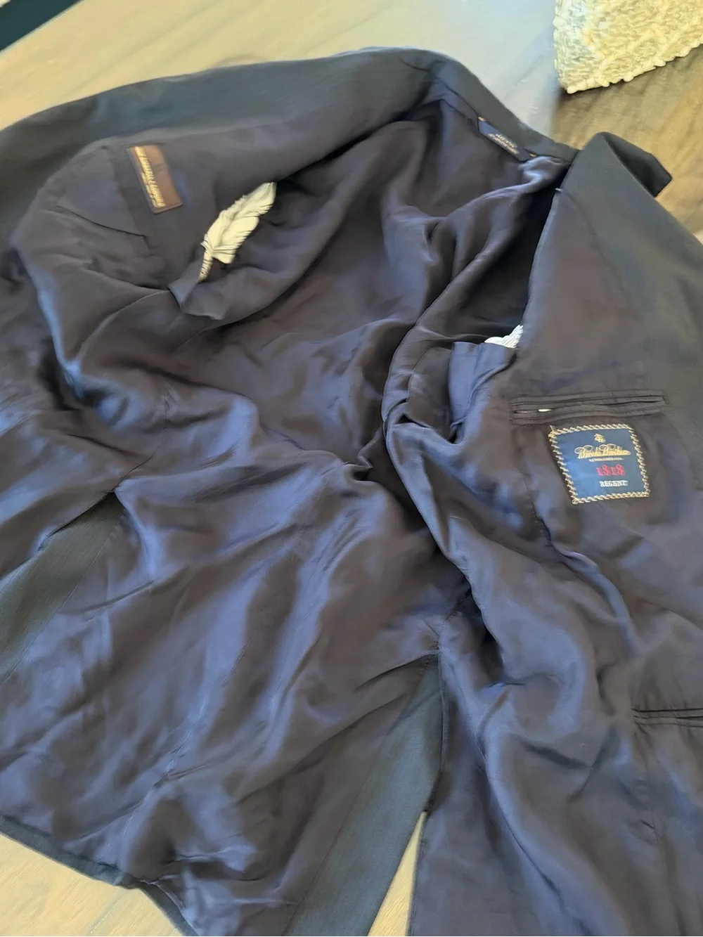 Brooks Brothers Navy Pinstripe Two-Button Sport Coat